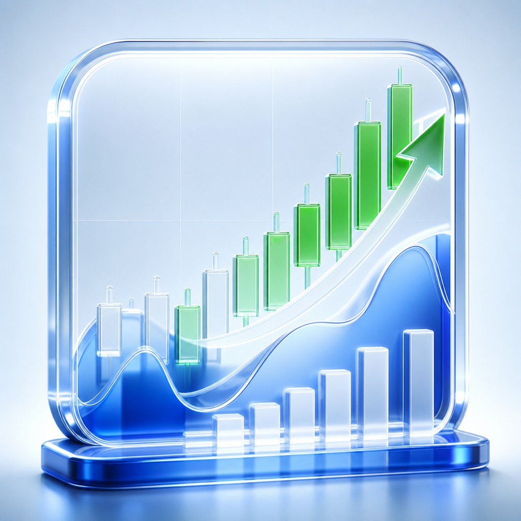 Dramatic crypto price chart with sharp green candles breaking upward
